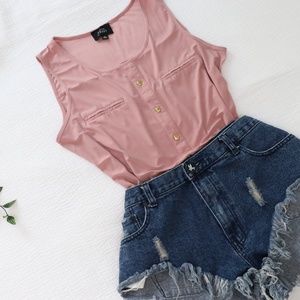 FIFTY STREET Pinky Mauve Dress Top